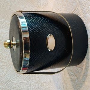 Vintage Georges Briard Faux Snakeskin & Brass Insulated Cocktail Bar Ice Bucket